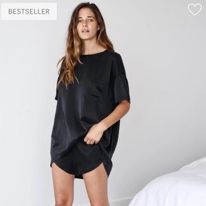 Lunya Black Washable Silk Tee Set XS/S
